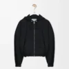 Ballonjacke aus Cupro-Mischgewebe Schwarz
