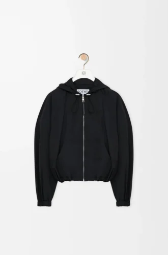 Ballonjacke aus Cupro-Mischgewebe Schwarz