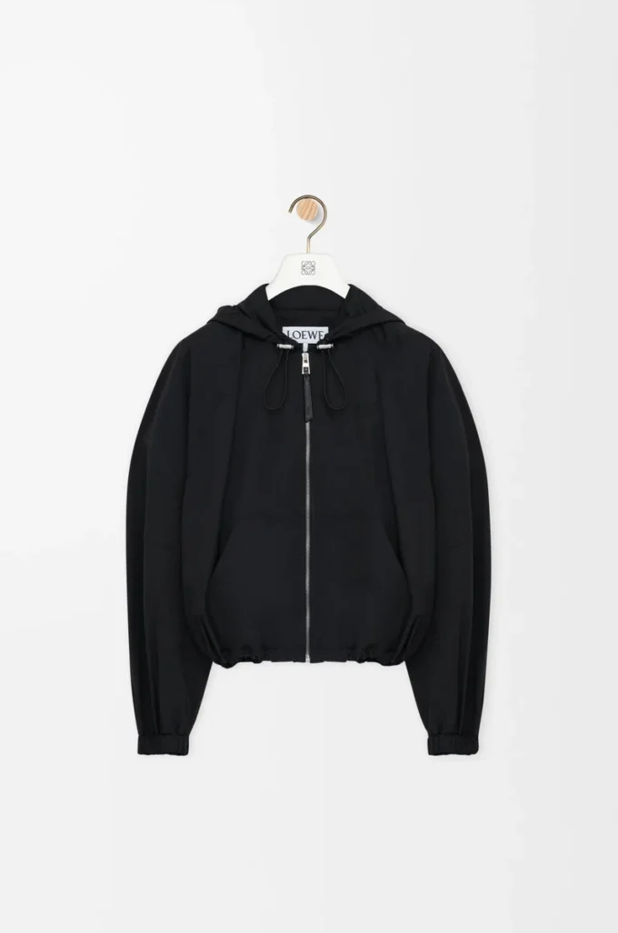 Ballonjacke aus Cupro-Mischgewebe Schwarz