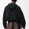 Ballonjacke aus Cupro-Mischgewebe Schwarz