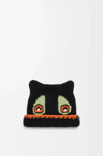 Beanie aus einer Mischung aus Wolle, Alpaka und Mohair Schwarz