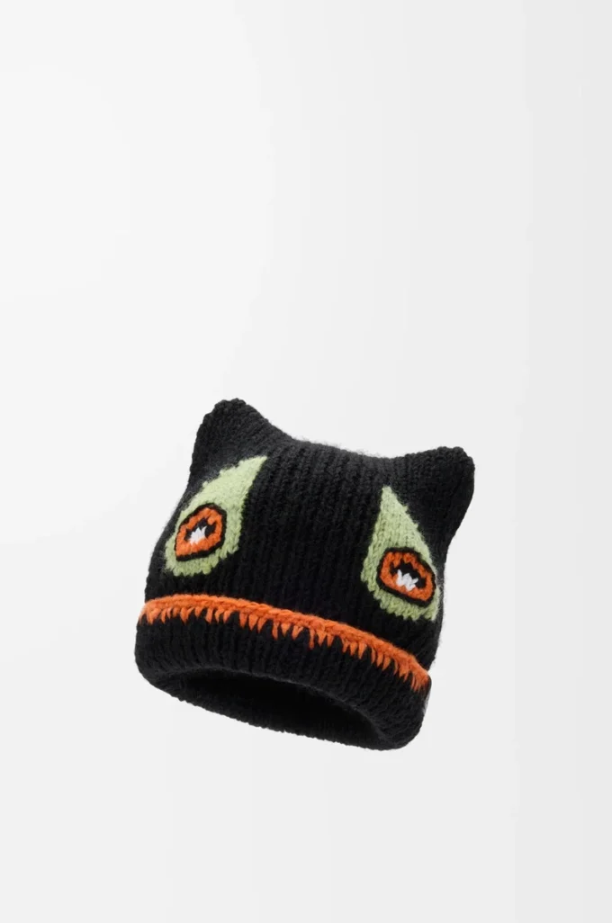 Beanie aus einer Mischung aus Wolle, Alpaka und Mohair Schwarz