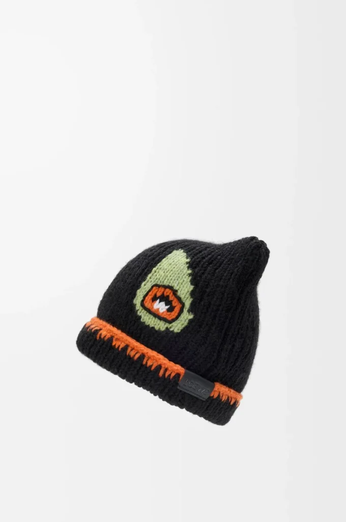Beanie aus einer Mischung aus Wolle, Alpaka und Mohair Schwarz