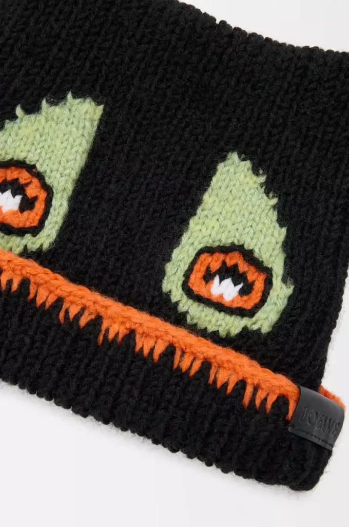 Beanie aus einer Mischung aus Wolle, Alpaka und Mohair Schwarz