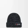 Beanie aus einer Mischung aus Wolle, Seide und Alpaka Schwarz meliert