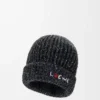 Beanie aus einer Mischung aus Wolle, Seide und Alpaka Schwarz meliert