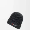 Beanie aus einer Mischung aus Wolle, Seide und Alpaka Schwarz meliert