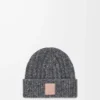 Beanie aus einer Mischung aus Wolle und Kaschmir Grau/Blau meliert