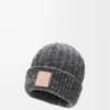 Beanie aus einer Mischung aus Wolle und Kaschmir Grau/Blau meliert