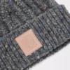 Beanie aus einer Mischung aus Wolle und Kaschmir Grau/Blau meliert