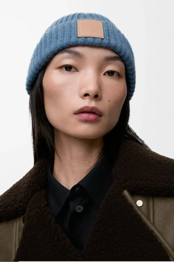 Beanie aus Kaschmir in Denim Blue
