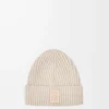 Beanie aus Kaschmir in Hellbeige