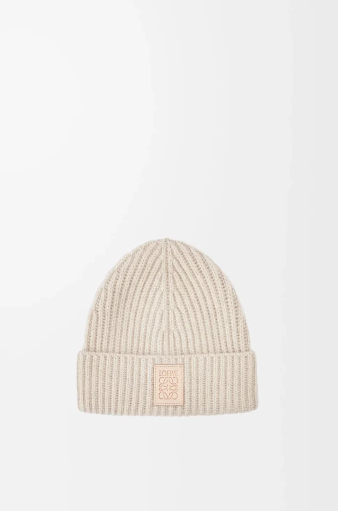 Beanie aus Kaschmir in Hellbeige