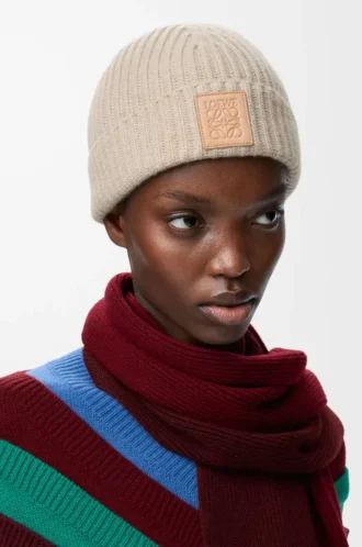Beanie aus Kaschmir in Hellbeige
