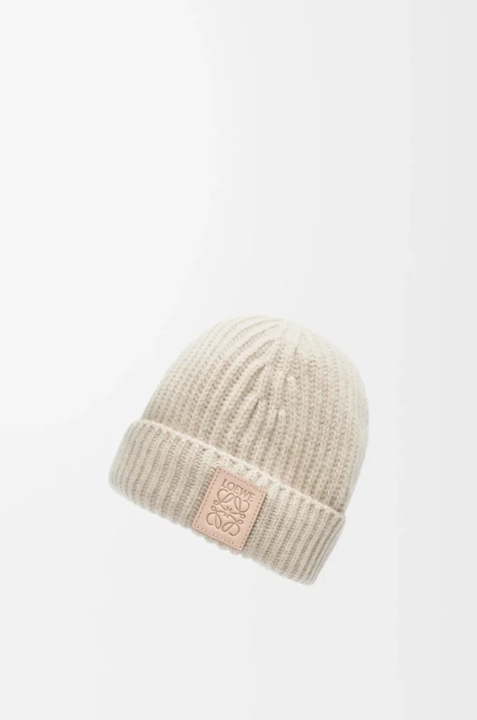 Beanie aus Kaschmir in Hellbeige