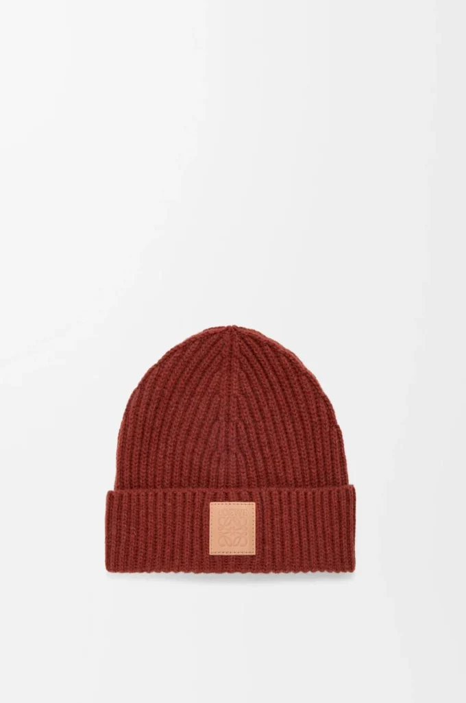 Beanie aus Kaschmir in Mahagoni