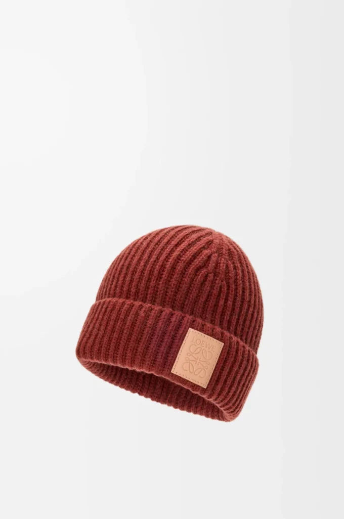 Beanie aus Kaschmir in Mahagoni