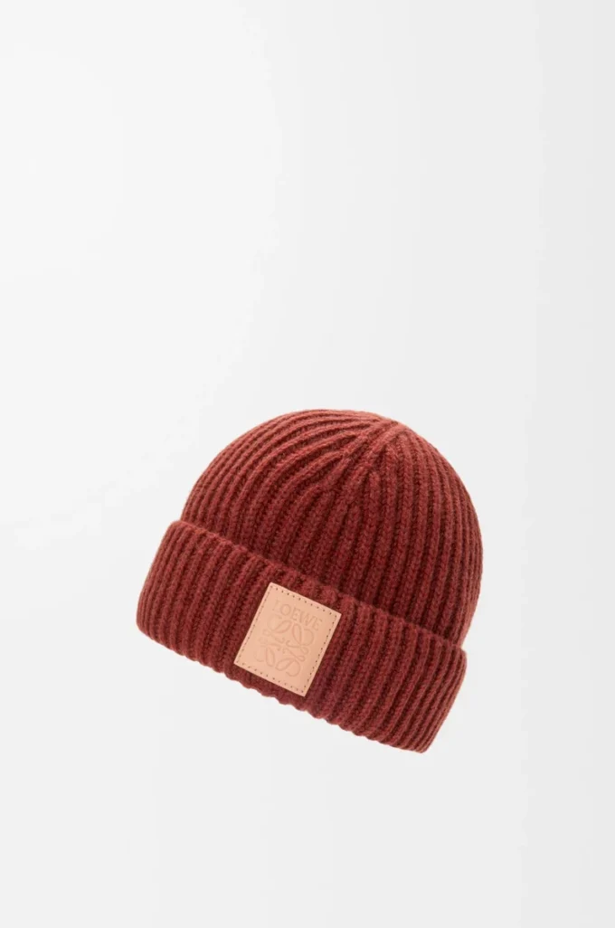 Beanie aus Kaschmir in Mahagoni