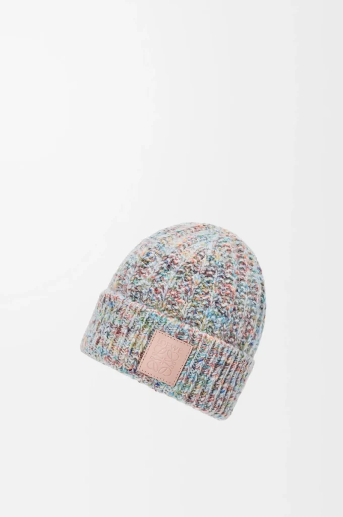 Beanie aus Woll-Kaschmir-Mischung, mehrfarbig