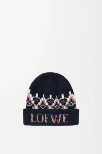 Beanie aus Wollmischung Navy/Multicolor
