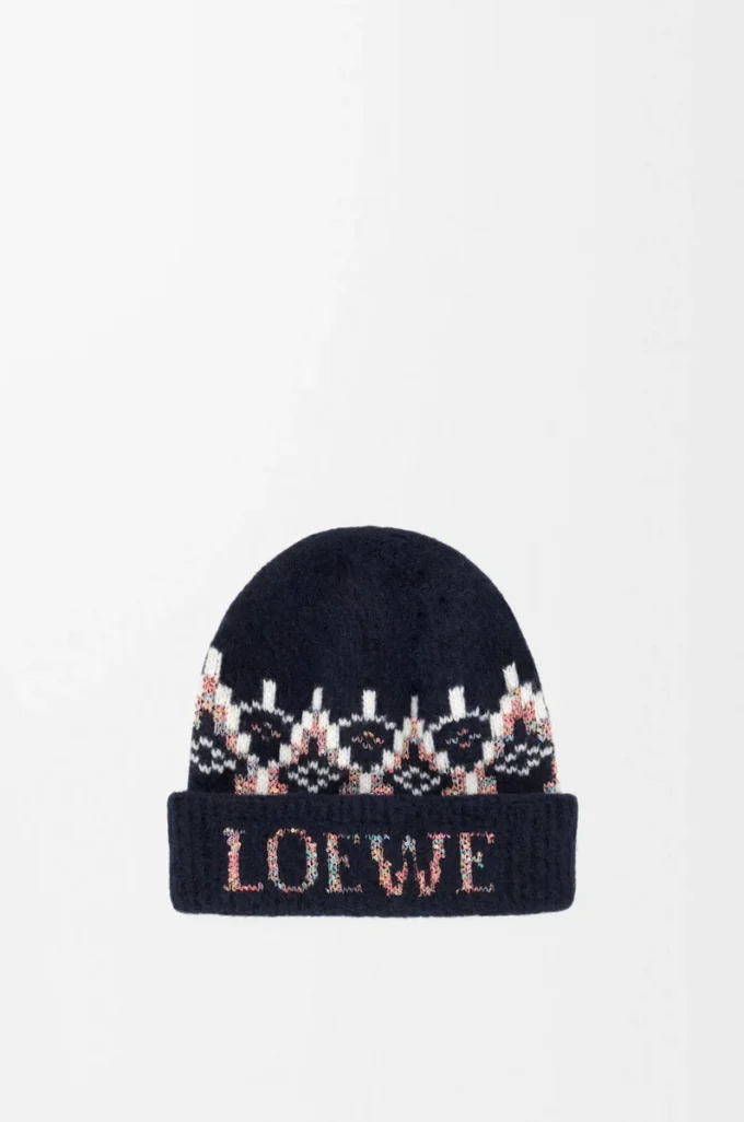 Beanie aus Wollmischung Navy/Multicolor