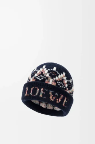 Beanie aus Wollmischung Navy/Multicolor