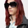 Beveled Square Maxi Anagram Sonnenbrille Schwarz