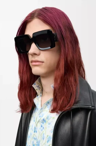 Beveled Square Maxi Anagram Sonnenbrille Schwarz