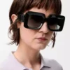 Beveled Square Maxi Anagram Sonnenbrille Schwarz