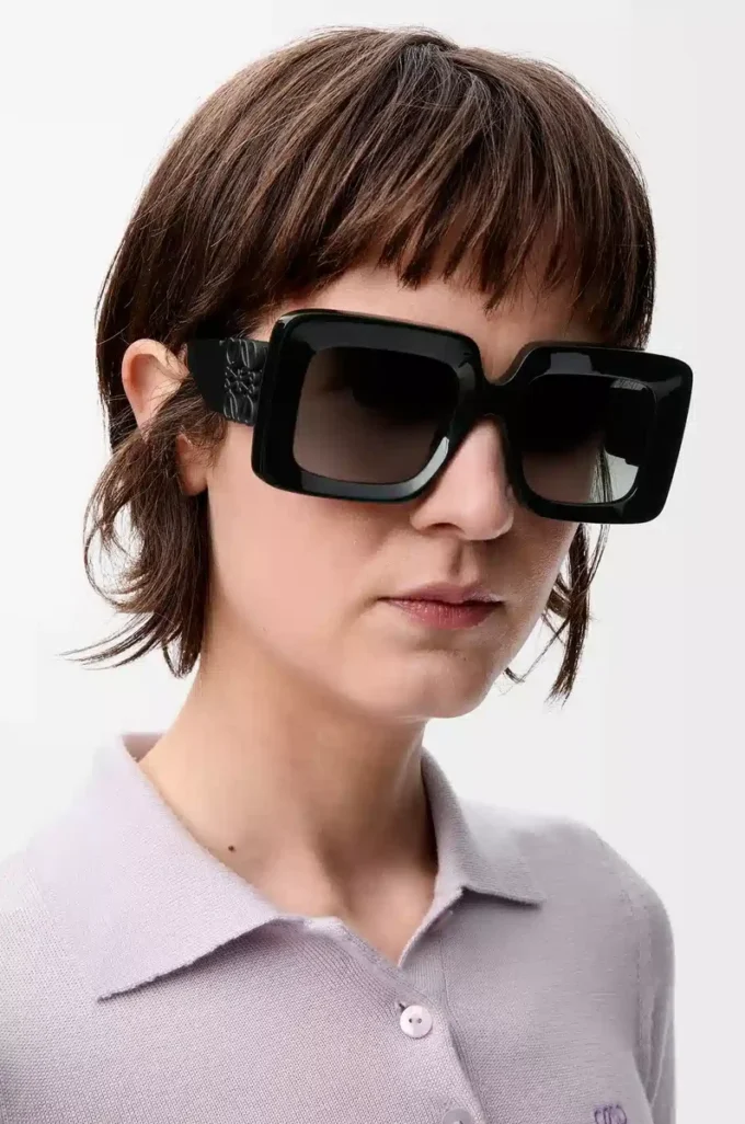 Beveled Square Maxi Anagram Sonnenbrille Schwarz