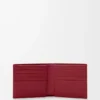 Bifold-Brieftasche aus klassischem Kalbsleder in Burnt Red