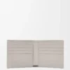 Bifold-Geldbörse aus satiniertem Kalbsleder in Shell Grey
