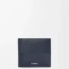 Bifold-Geldbörse aus strukturiertem klassischem Kalbsleder in Deep Navy