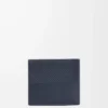 Bifold-Geldbörse aus strukturiertem klassischem Kalbsleder in Deep Navy