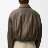 Bikerjacke aus Nappalammleder in Khaki Green