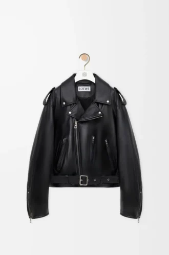 Bikerjacke aus Nappalammleder Schwarz