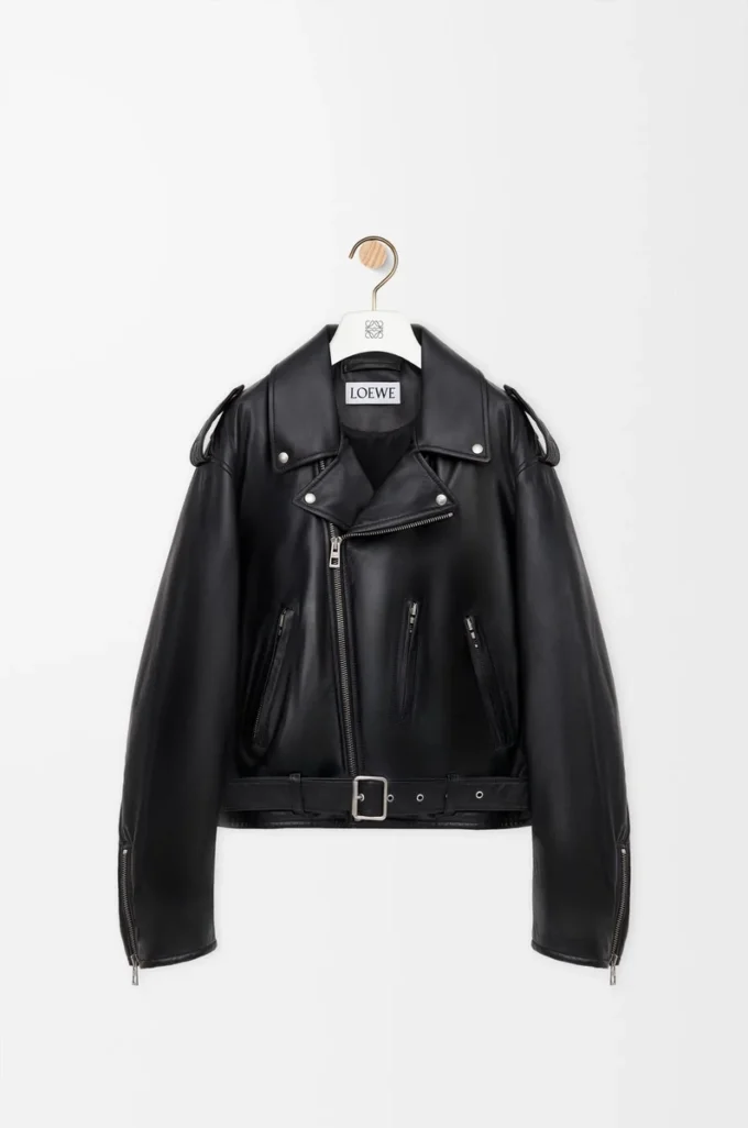 Bikerjacke aus Nappalammleder Schwarz
