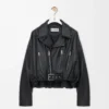 Bikerjacke aus Nappalammleder Schwarz