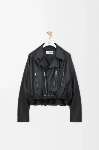 Bikerjacke aus Nappalammleder Schwarz