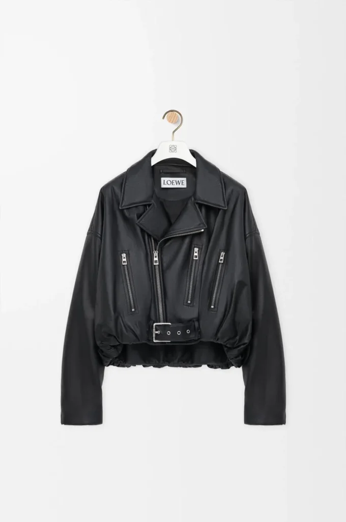 Bikerjacke aus Nappalammleder Schwarz