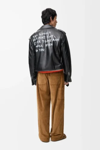 Bikerjacke aus Nappalammleder Schwarz