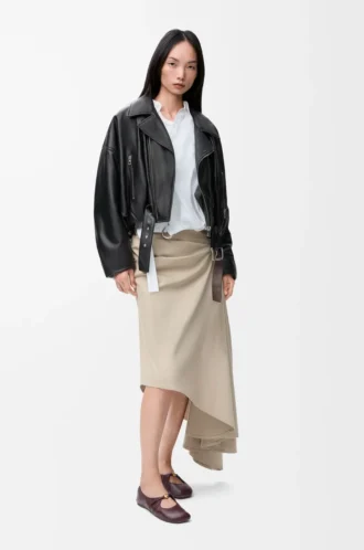 Bikerjacke aus Nappalammleder Schwarz