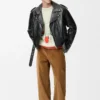 Bikerjacke aus Nappalammleder Schwarz