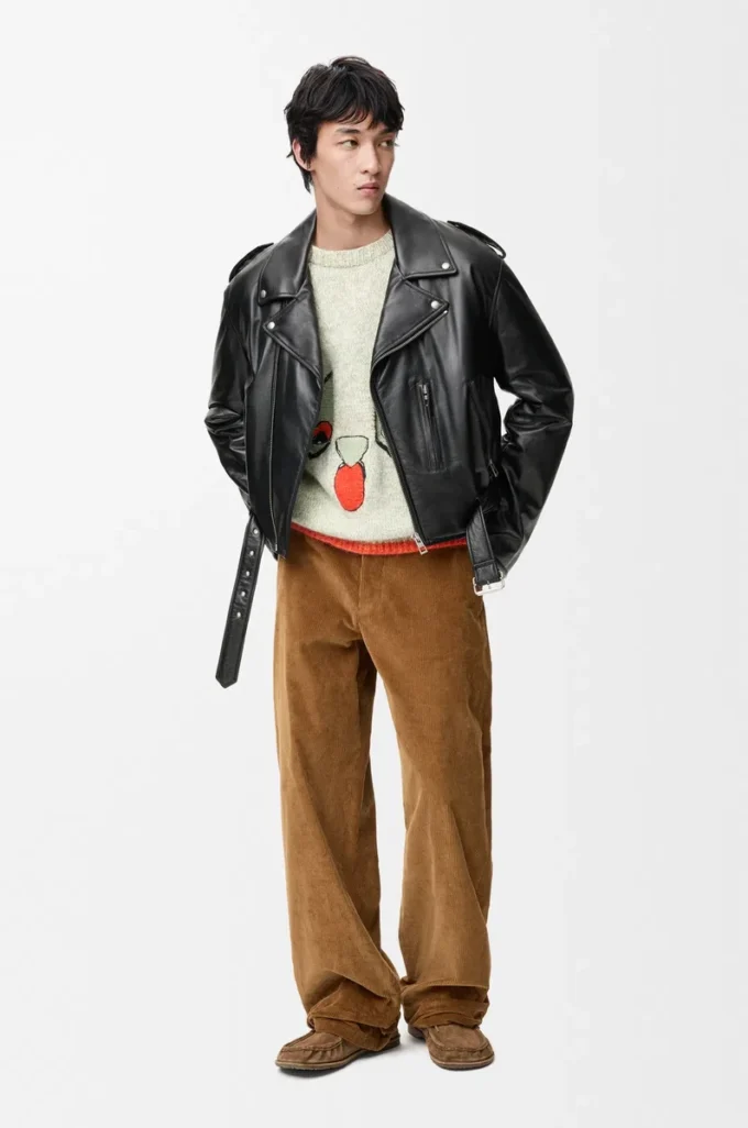 Bikerjacke aus Nappalammleder Schwarz