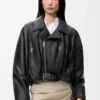 Bikerjacke aus Nappalammleder Schwarz