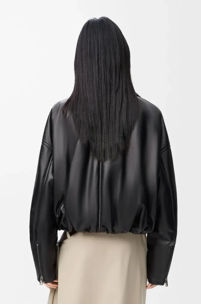 Bikerjacke aus Nappalammleder Schwarz
