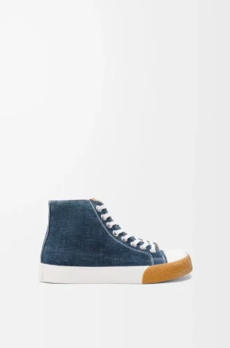 Bloc High-Top-Sneaker aus Denim Gewaschener Denim