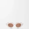 Blumen-Sonnenbrille Elfenbein