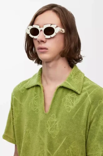 Blumen-Sonnenbrille Elfenbein