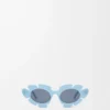 Blumen-Sonnenbrille Hellblau